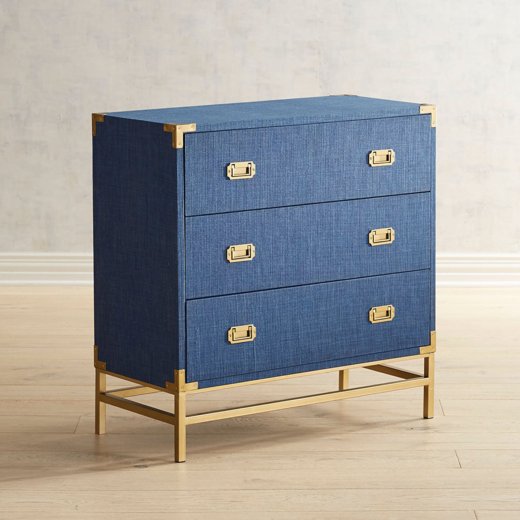 lacquered linen campaign dresser Cate Interiors