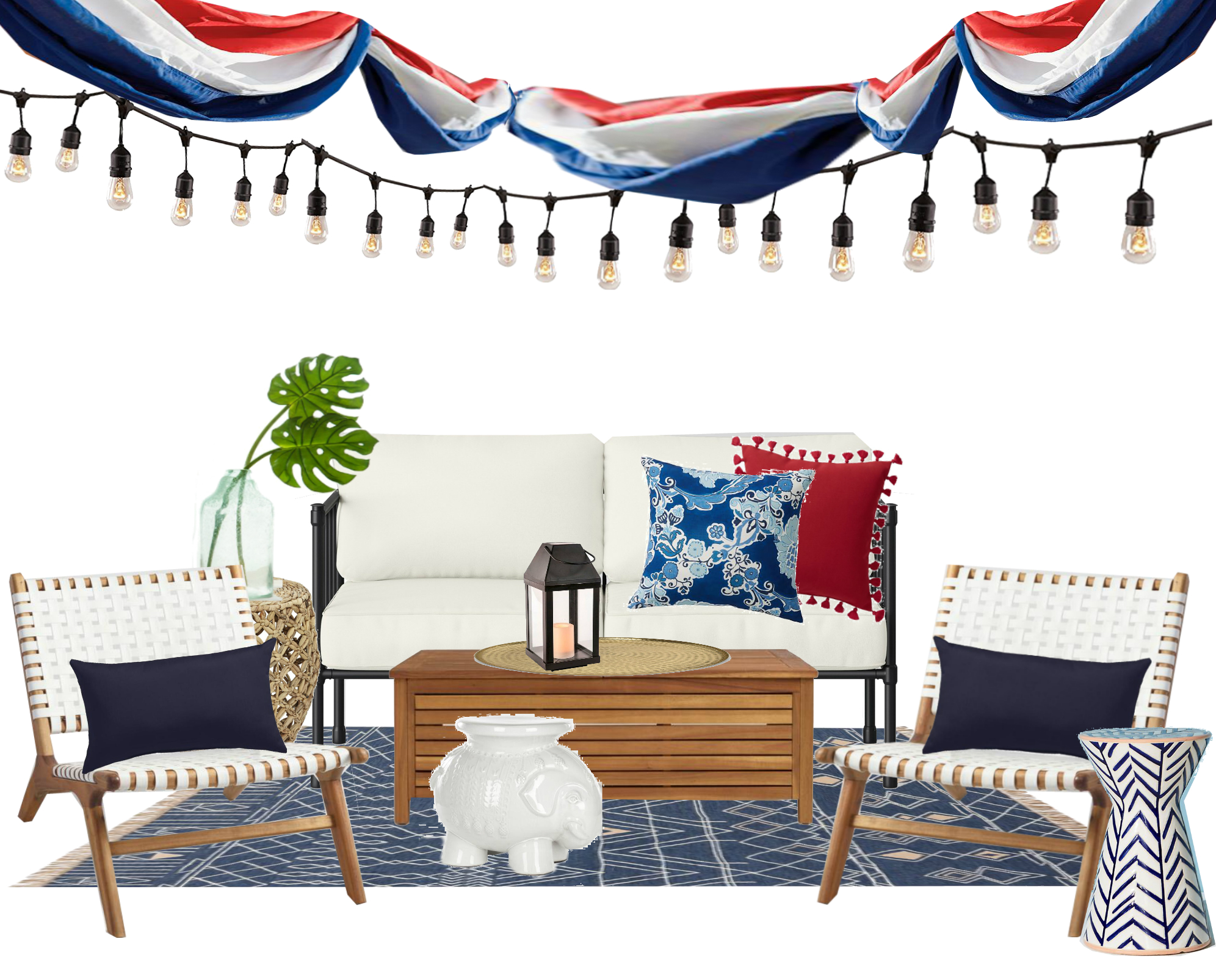 Create an inviting summer porch for under $1500. Cate Holcombe Interiors Raleigh NC