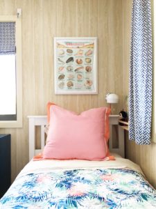 Beachy bunk room with plug-in sconces