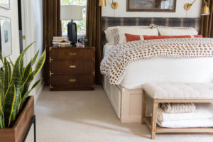 warm, masculine master bedroom, Cate Holcombe Interiors