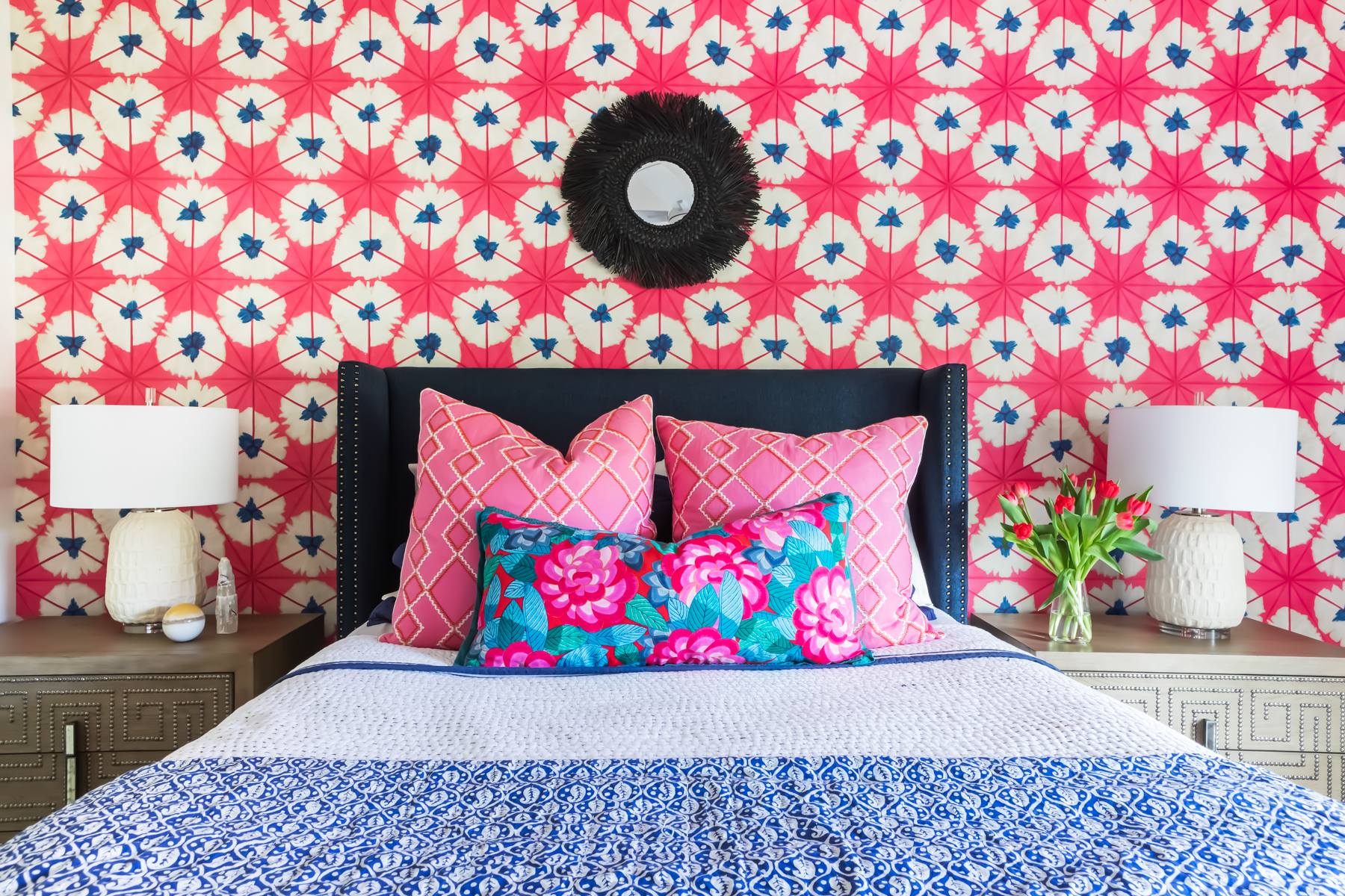 bold colors in guest room